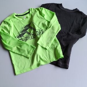 Adidas Green and Gray Long Sleeve Tees